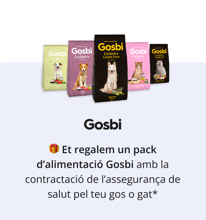 GOSBI CATALAN (1) Promoció menjar de mascotes Gosbi per la contractació d'una assegurança de mascotes