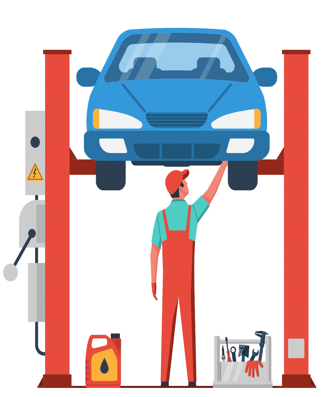 Mecánico revisando un coche Mecánico revisando un coche